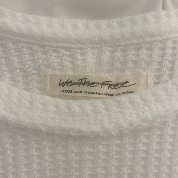 WE THE FREE white Waffle Knit Top - Picture 3 of 4
